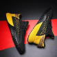 Mens Black and Yellow  Walking Breathable Comfort Sports Sneaker